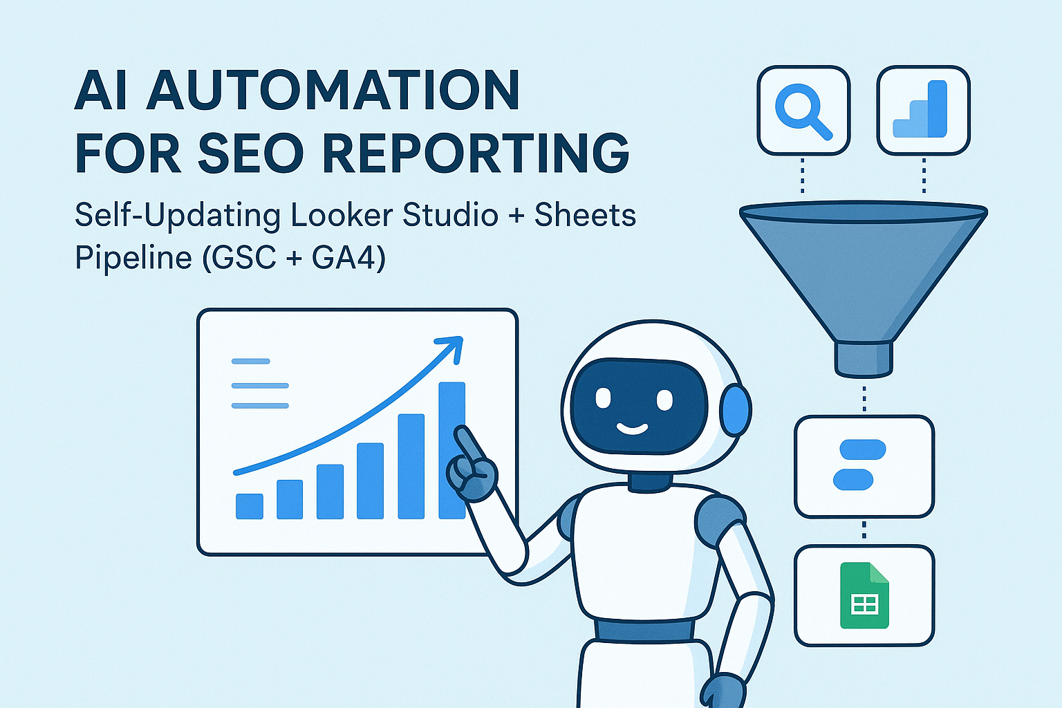 AI Automation for SEO Reporting: Self-Updating Looker Studio + Sheets Pipeline (GSC + GA4) - Featured image