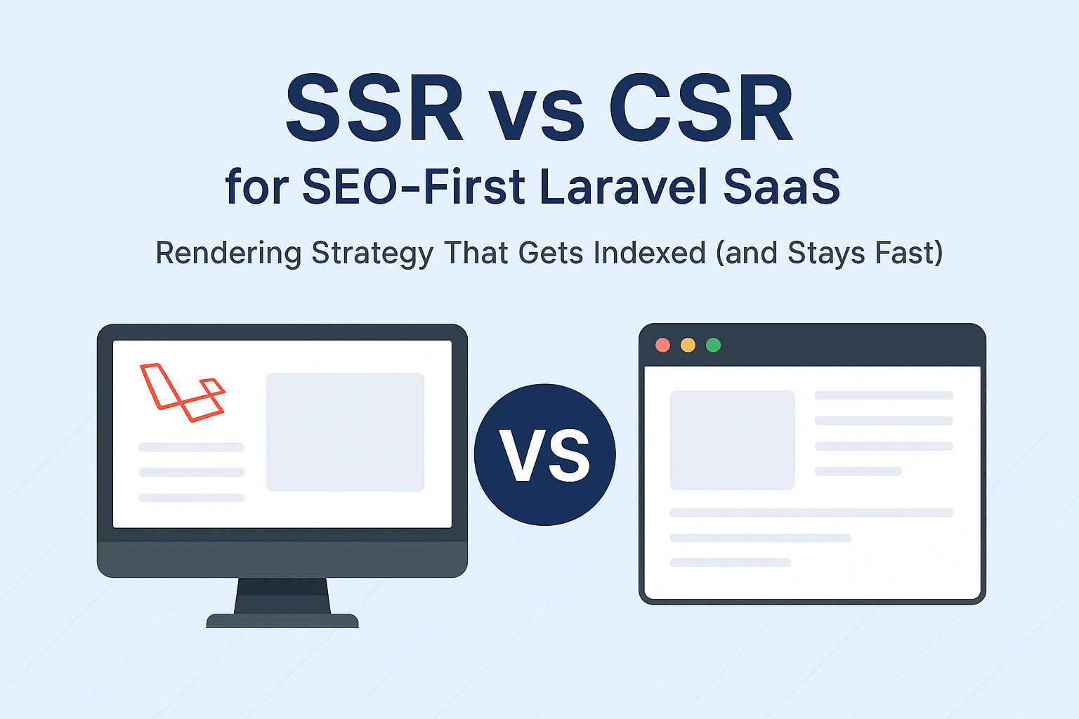 SSR vs CSR for SEO-First Laravel SaaS: Rendering Strategy That Gets Indexed (and Stays Fast)