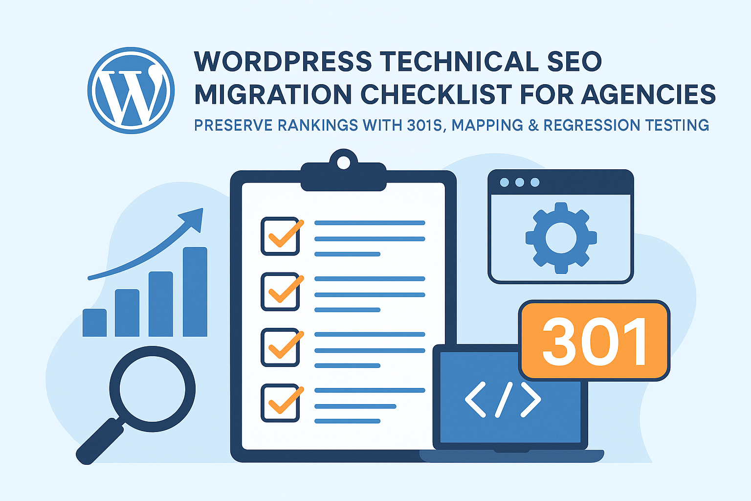 WordPress Technical SEO Migration Checklist for Agencies (Preserve Rankings with 301s, Mapping & Regression Testing)